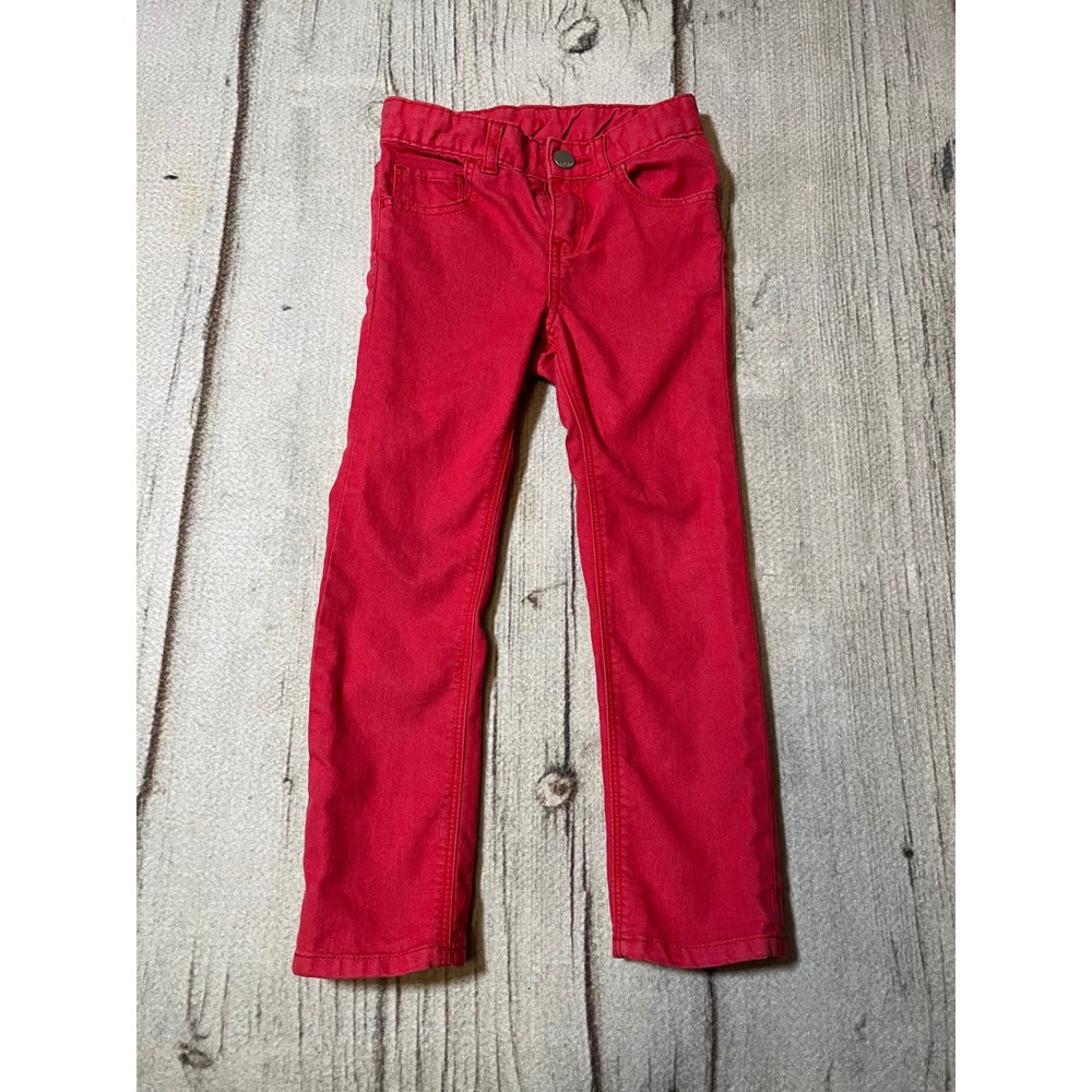 Baby Gap 1969 Red Denim Jeans Kids Size 5‎ Straight Leg Adjustable Waist